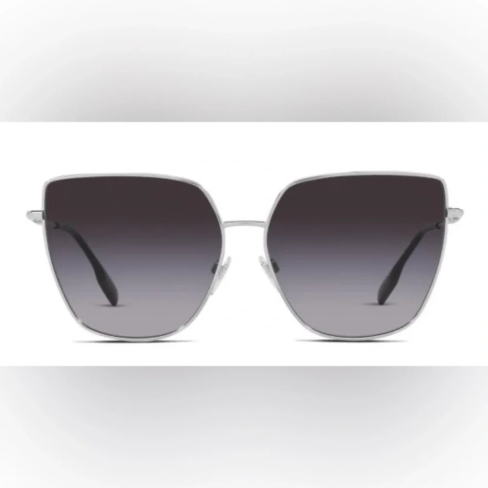 NEW‼️BURBERRY BE3143 Alexis Silver Square with Gray Gradient Lens